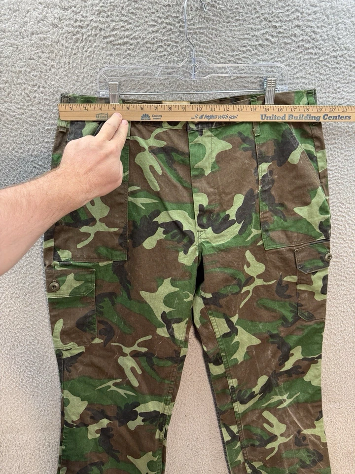 Vintage Cabelas Pants Mens 38x28 Camouflage Cargo Woodland Camo Outdoors 1990s - Image 3 of 4
