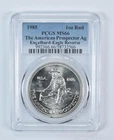 1985 Engelhard Prospector 1 Oz Silver Round Eagle Reverse MS66 PCGS *2074
