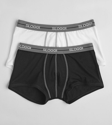 2 x Sloggi men Start Hipster Weiß + Schwarz M014 Slip Boxershort NEU
