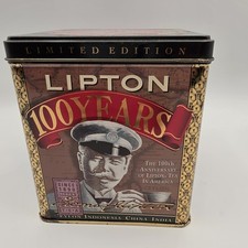 Lipton Tea 100 Year Anniversary America Limited Edition Collector Tin 5" 1990