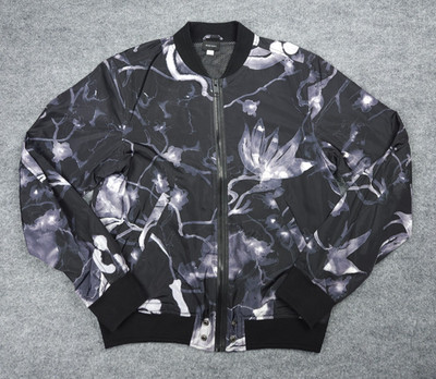 DIESEL J Blondes Bomber Jacket Adult Large Floral Full Zip Abstract AOP