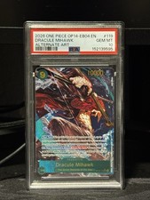 Namco One Piece CCG Dracule Mihawk OP14-119 Secret Rare Foil Alt Art PSA 10
