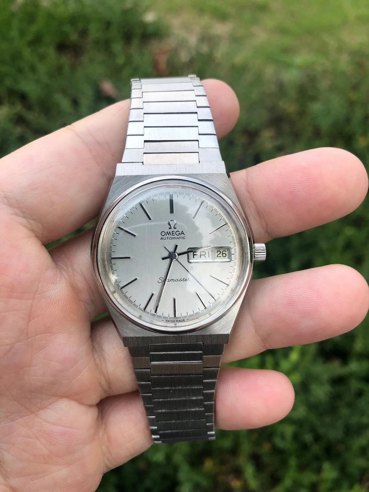 Omega — Vintage Omega Seamaster BB Automatic 1020 Silver Cal Dial Mens Watch