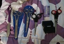Hair Cuttinng Set Includes Scissors Shears Thinning Shears Razors B62