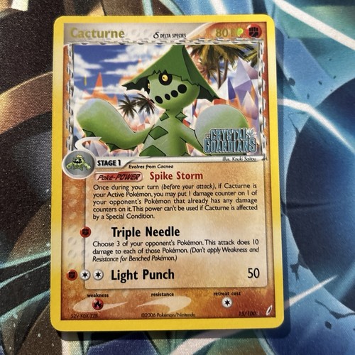 CACTURNE Reverse Holo Crystal Guardians Delta Species Pokémon Card 15/100 PL