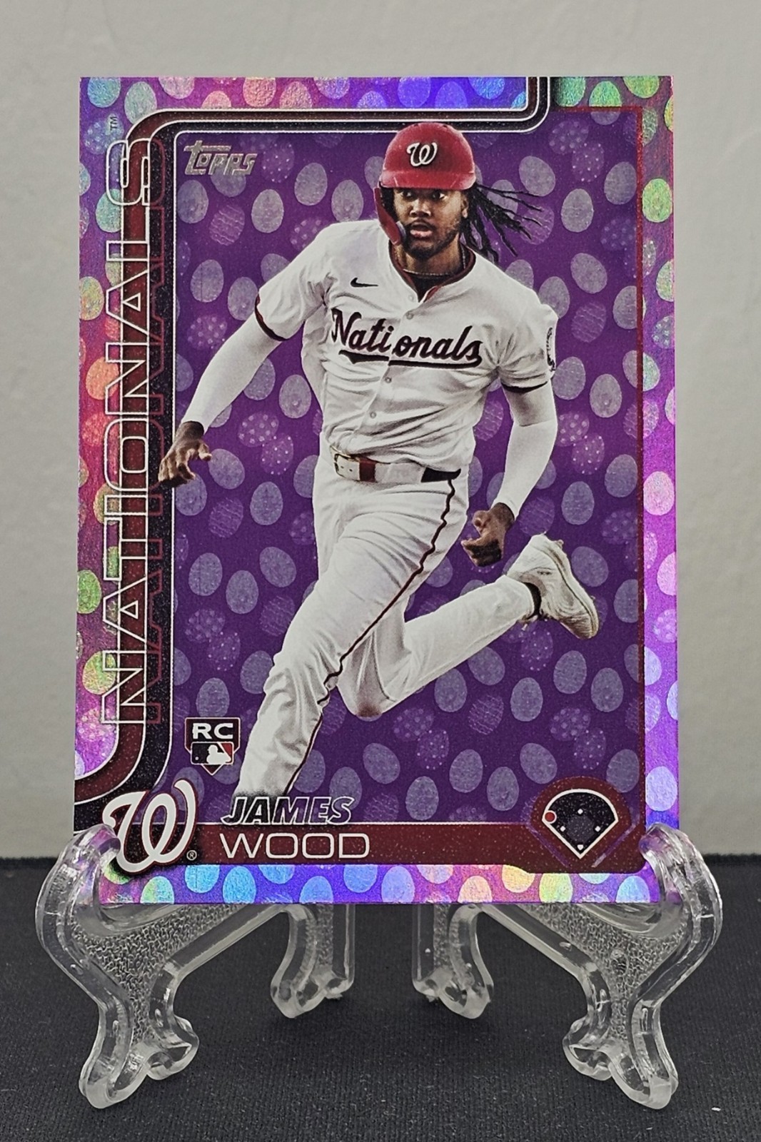 James Wood 2025 Topps Series One PURPLE FOIL EGGS SSP RC ROOKIE PR 45 #181