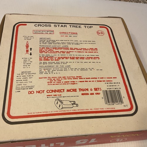 Vintage NOMA TREE TOPPER 15 Lites New - Picture 6 of 7