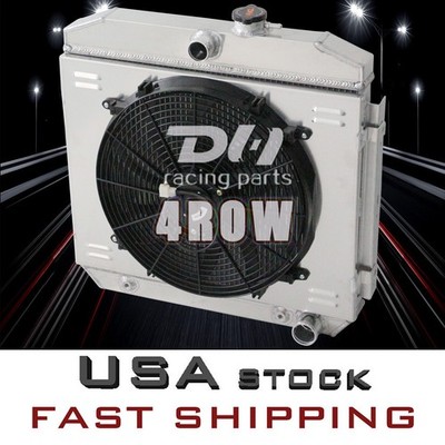4Row Radiator+Shroud+Fan Fit Chevy Bel Air Nomad 150 210 Del Ray V8 1955-1957 56