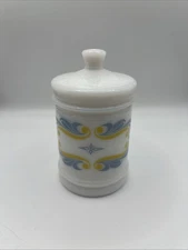 Vintage Merck & Co White Milk Glass Apothecary Medicine Spice Lidded Jar 4"