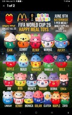 McDonald's Squishmallows FIFA 2026 Toys 1,2,4,5,6,7,8,9,10 Unopened