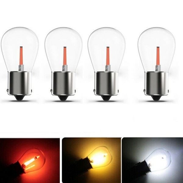4X Auto 1156 BA15S COB LED Bremslicht Blinker Lampe 12V-image