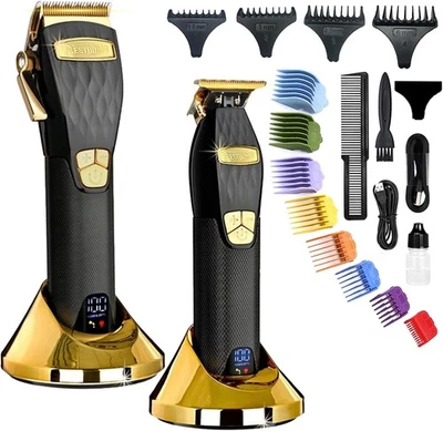 BESTBOMG Haarschneidemaschine Profi, Bartschneider mit Wiederaufladbarer Basis