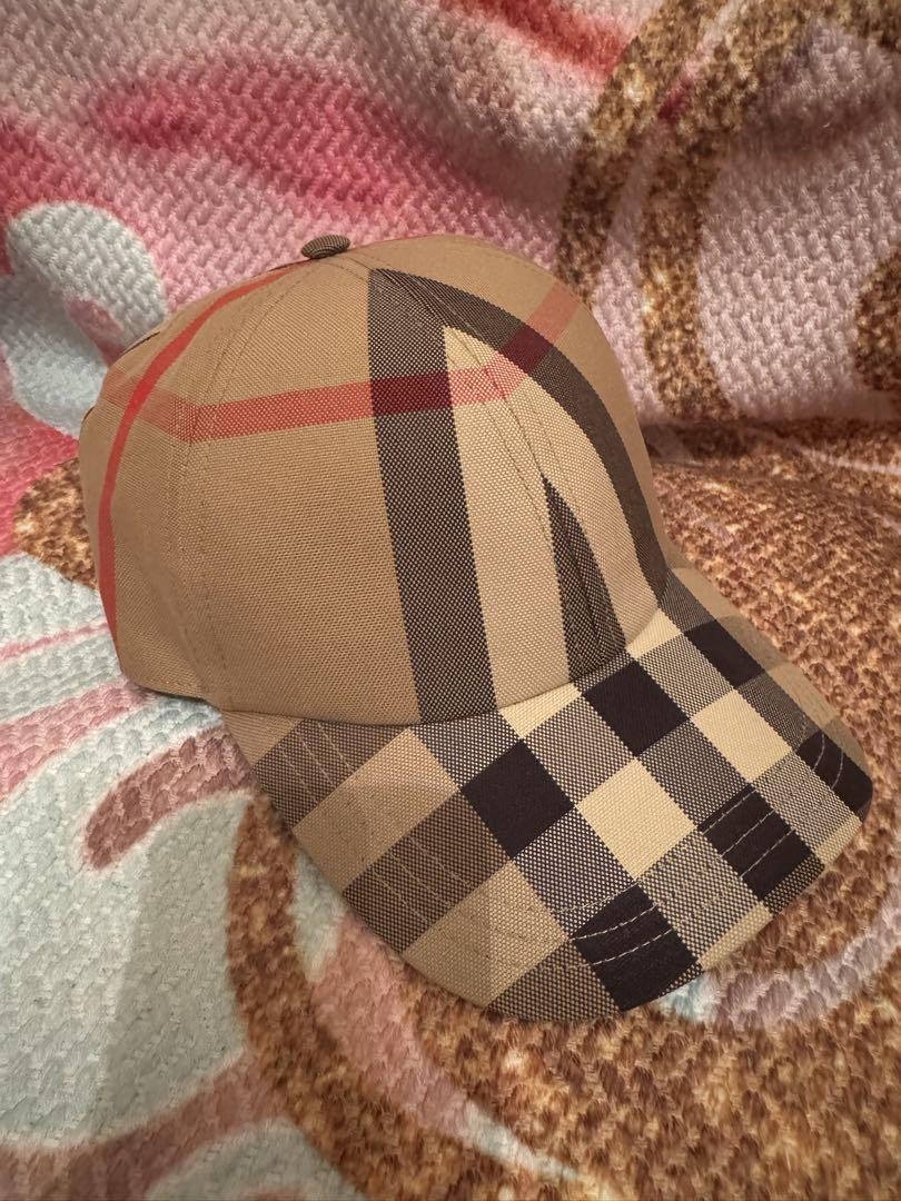 BURBERRY Check Pattern Baseball Hat L