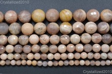 Natural Sunstone Gemstone Faceted Round Beads 6mm 8mm 10mm 12mm 14mm 16mm 15.5"