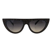 Diva Fashion Sunglasses Women's Rhinestone Studded Flat Top Shades