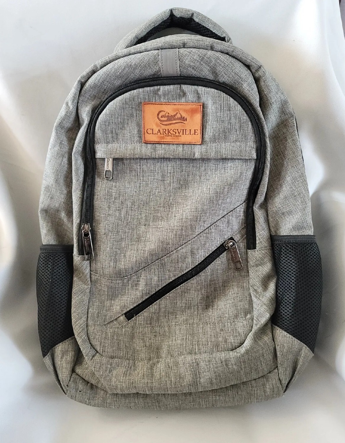 Clarksville Hatchback Backpack Gray Polyester Lap… - image 1
