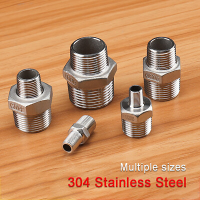 BSP Male to Male Stainless Steel 304 Reducing Adaptors Pipe Fittings Connector