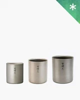 SNOW PEAK TITANIUM STACKING MUG SET H (TW-122S, INCLUDES TW-122, TW-123, TW-124)