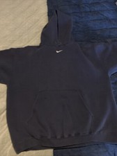 Vintage 90  s Nike Center Logo Hoodie Navy 2xl Made In USA