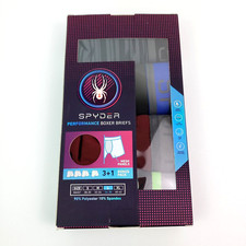 Spyder Performance Men L 36-38 Multi Color Mesh Panel Boxer Briefs Underwear 4Pk