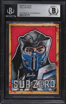 MORTAL KOMBAT SUB-ZERO NINTENDO SEGA ORIGINAL ART SKETCH CARD 1/1 BAS