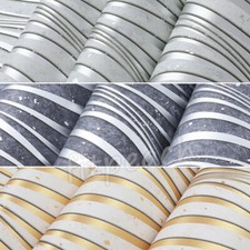 Wave Embossed Textured Wallpaper Glitter Silver Feature Wallpaper`Home Decor-UK