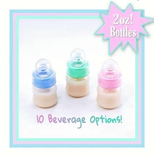 ONE - 2oz Sealed Reborn/Silicone Baby Bottle w/No Hole Nipple -10 Drink Options 