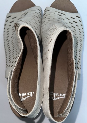 DANSKO Danae Milled Nubuck Sandal Oyster Tan Off White Leather EU 42 US 11.5-12 - Picture 5 of 9