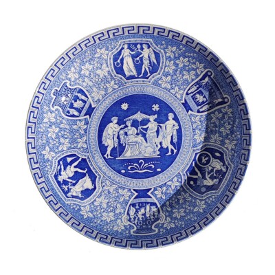 Spode Traditions Series 'Greek' 8'' Individual Pasta Bowl in blue and white