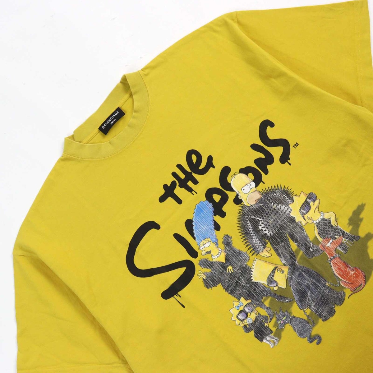 Balenciaga Unifit T-Shirt The Simpsons Print 676589 Yellow Cotton