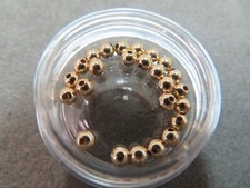 14K Yellow Gold Beads 3 MM Hollow Beads / Lot of 25 pcs / New