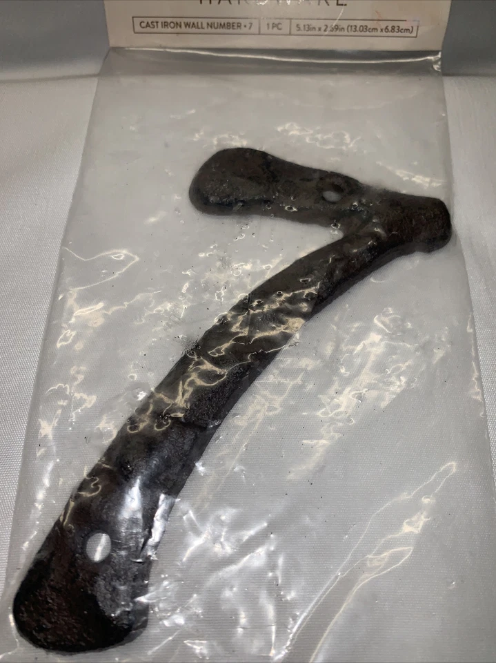 cast iron wall number seven ~7~ home address Wall Plate Rustic Brown - Image 3 of 3