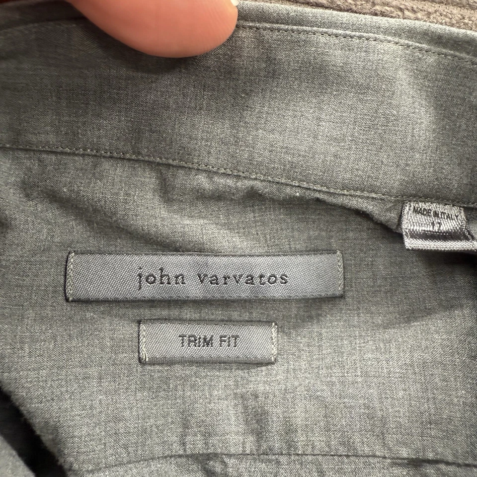 Camisa John Varvatos Hombre 17 36/37 Gris Ajuste Oficina Diseñador Preppy Fiesta. Foto 3 de 4