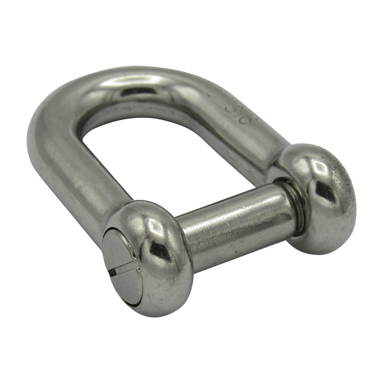 Stainless Steel Countersunk D Shackle Slotted Head 5MM (Dee Marine Boat Flush)