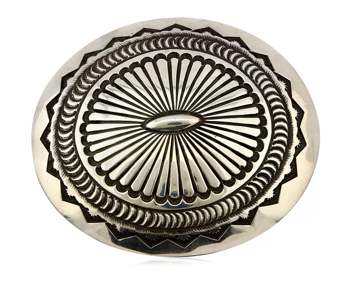 Navajo belt buckle silver sale
