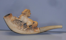 -ANCIENNE PIPE EN ECUME avec 1 CHEVAL cabré COLLECTION OBJET de FUMEUR VITRINE D