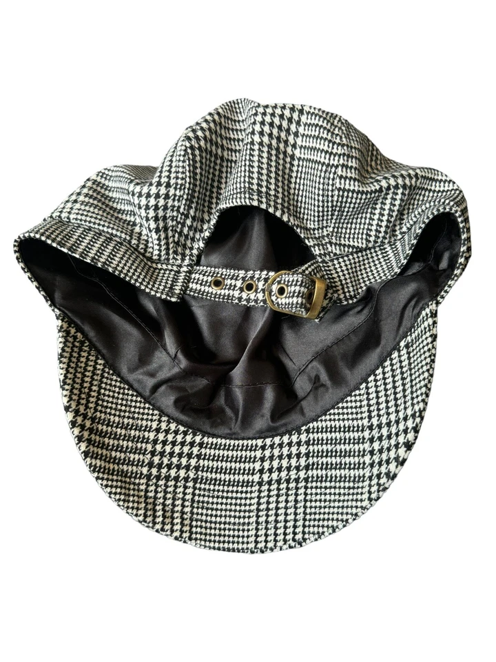 BETMAR New York Wool Blend Cabbie Newsboy Hat Artist Cap Black White OneSize - Image 4 of 4