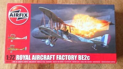 AIRFIX A02101 Royal Aircraft Factory BE2c Plastikmodellbausatz im Maßstab 1:72 NEU