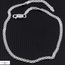 Women /Girl Italy 925 Sterling Silver Mesh Rope Chain Anklet Foot Bracelet 9-11"