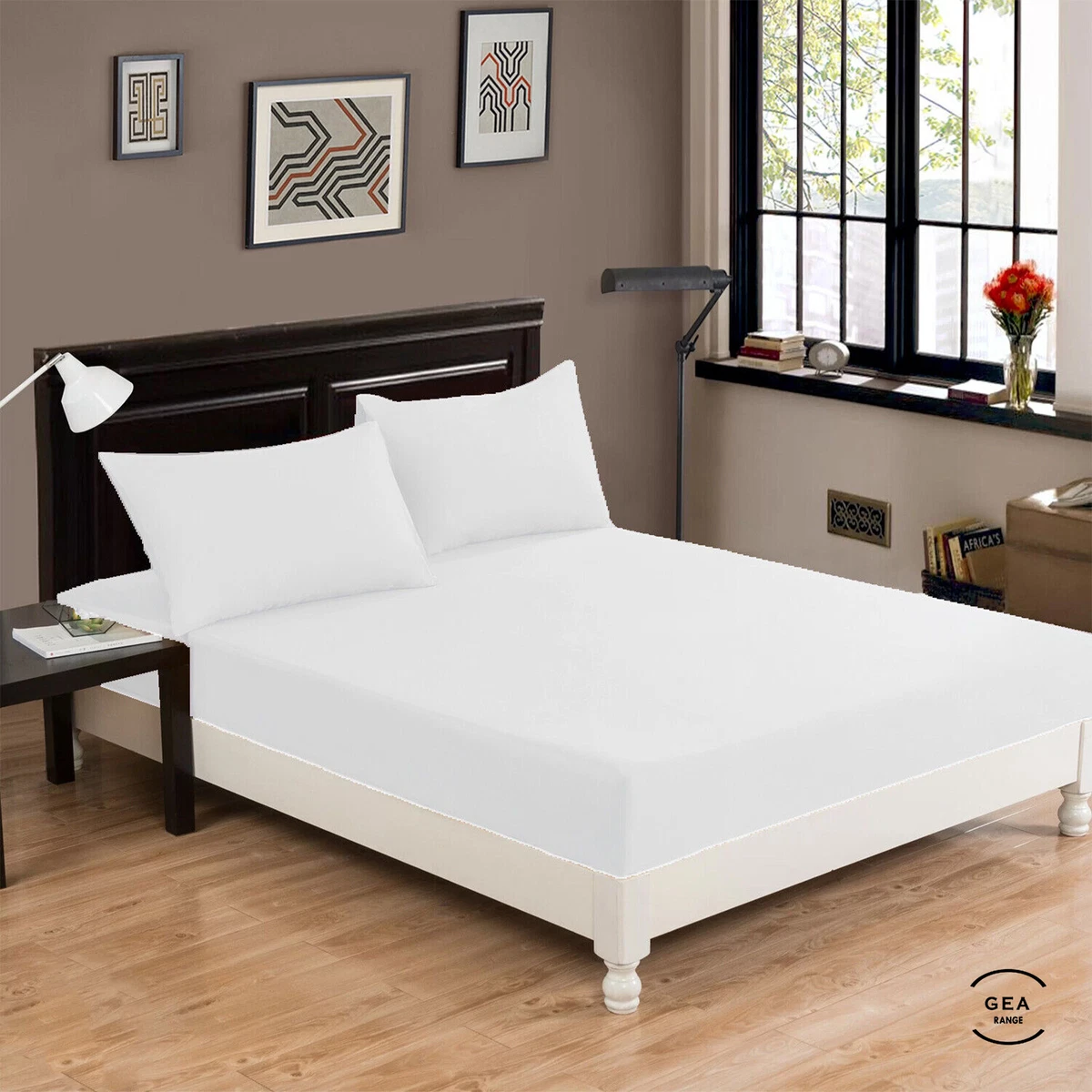 25cm Extra Deep Plain Fitted Sheet Bed Sheets Mattress Single