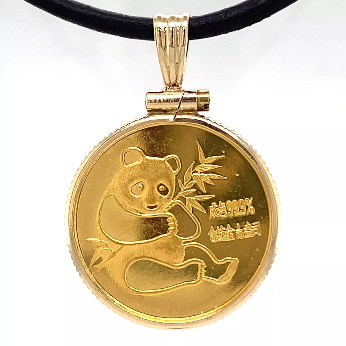 gold plated silver necklace pink panda