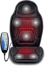 Massage Seat Cushion - Back Massager with Heat, 6 Vibration Massage Nodes & 2 He