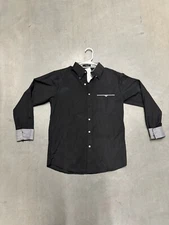 Men's VSKA Stretch Wrinkle Free Dress Shirt Formal Long Sleeve Slim Black XL