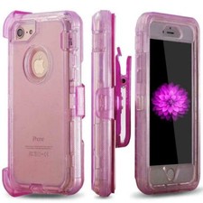 Clear Defender Case for iPhone 8/7/6 Plus Shockproof Rugged Case with Belt Clip