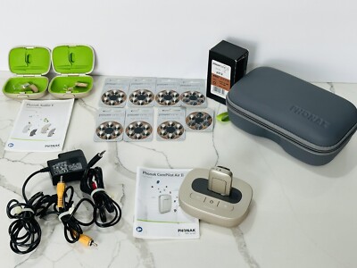 Phonak Audeo V90 312 ~ PLUS TV AND MUSIC SET INCLUDED! Xtra Batteries Bundle Lot