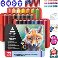 Versatile 72 Wax Color Pencils with Tin Box - For Artists & Coloring Enthusiasts