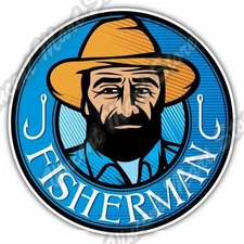 Fisherman Fishing Fish Bites Hook Gift Idea Car Bumper Vinyl Sticker Decal 4.6"