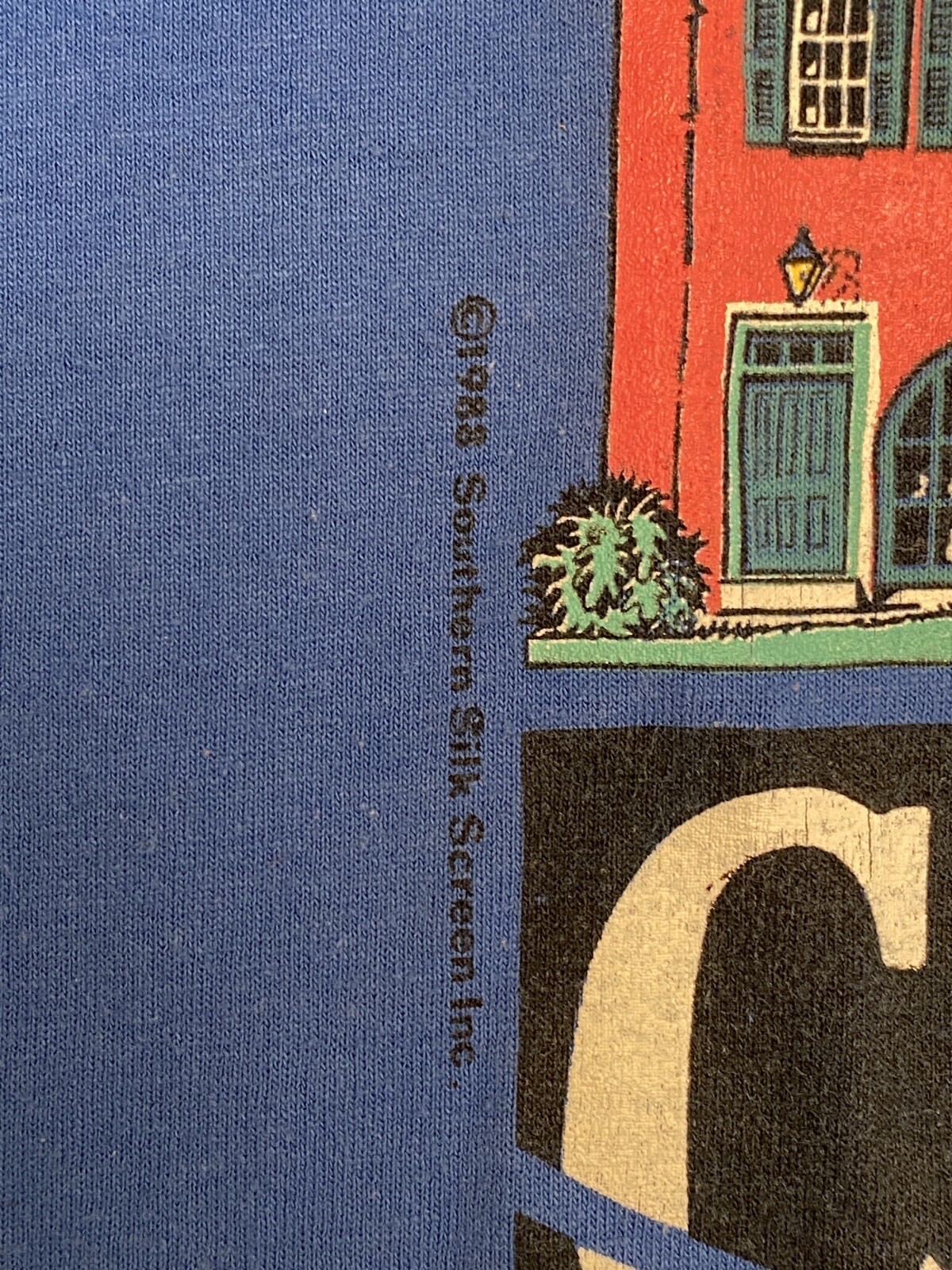 FILA T shirt vintage anni 80 Charleston South Carolina Rainbow Row punto singolo taglia large