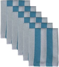 Dish Cloths 100% Cotton White/Orange Harbor Stripes Dishcloths for Washing Dishe