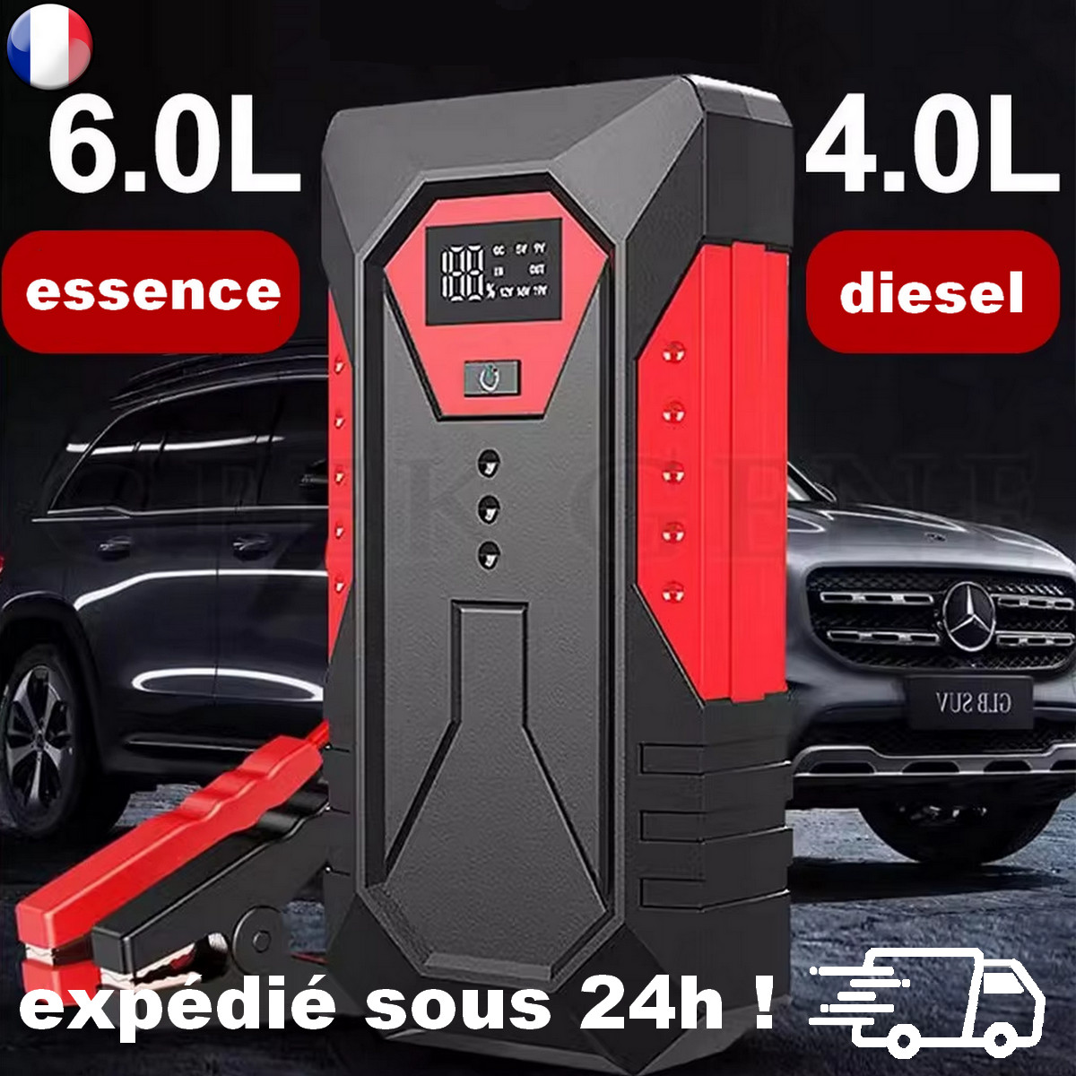 Booster de batterie auto GKFLY 1200A robuste à haute performance